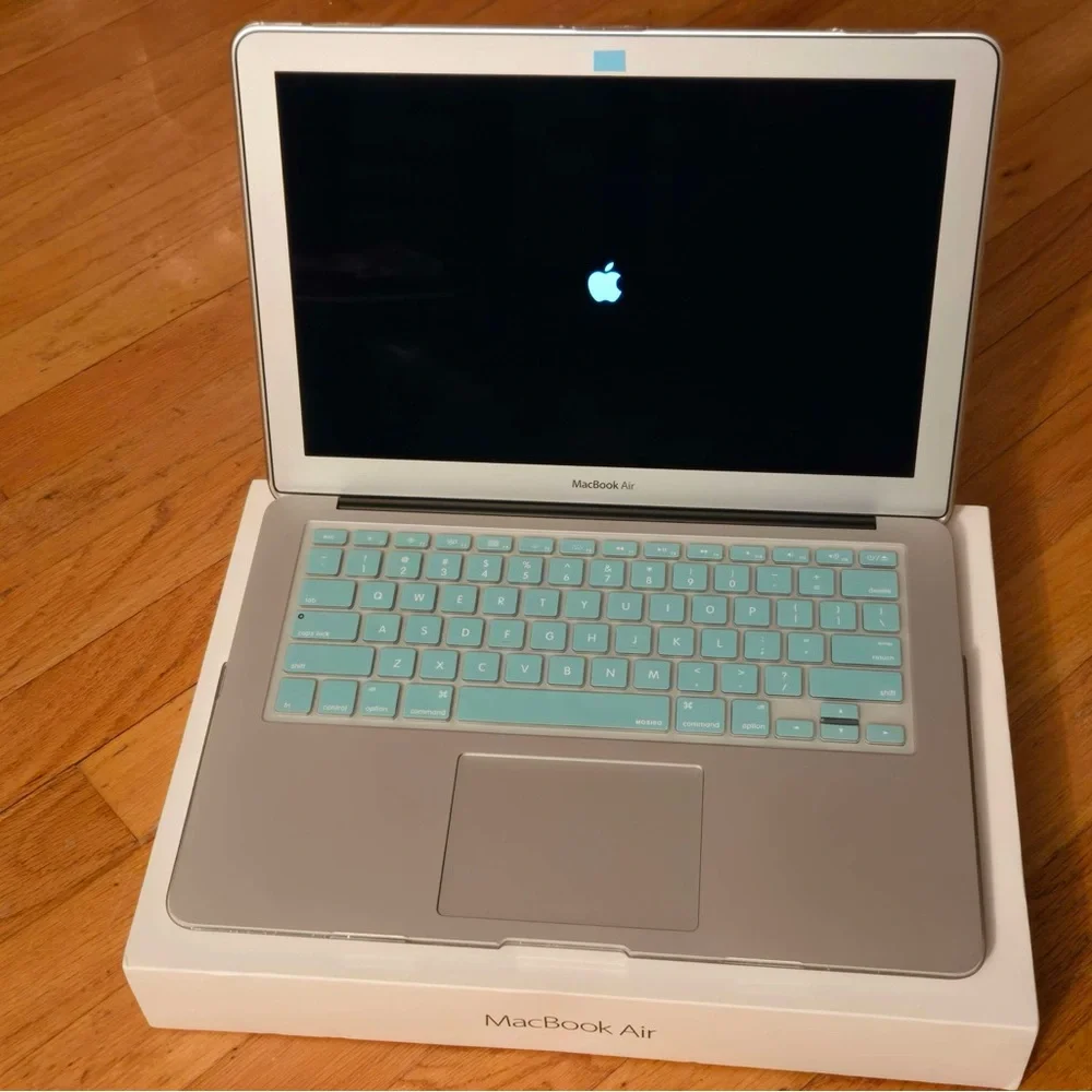 Apple MacBook Air Silver with Mint Green Keyboard Cover